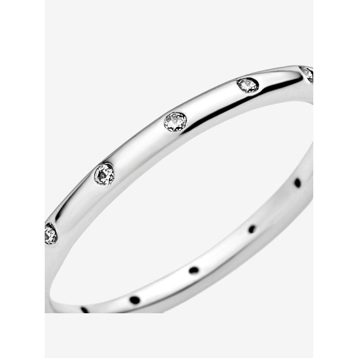 Pandora Sterling Silver Simple Sparkling Band Ring Image 6