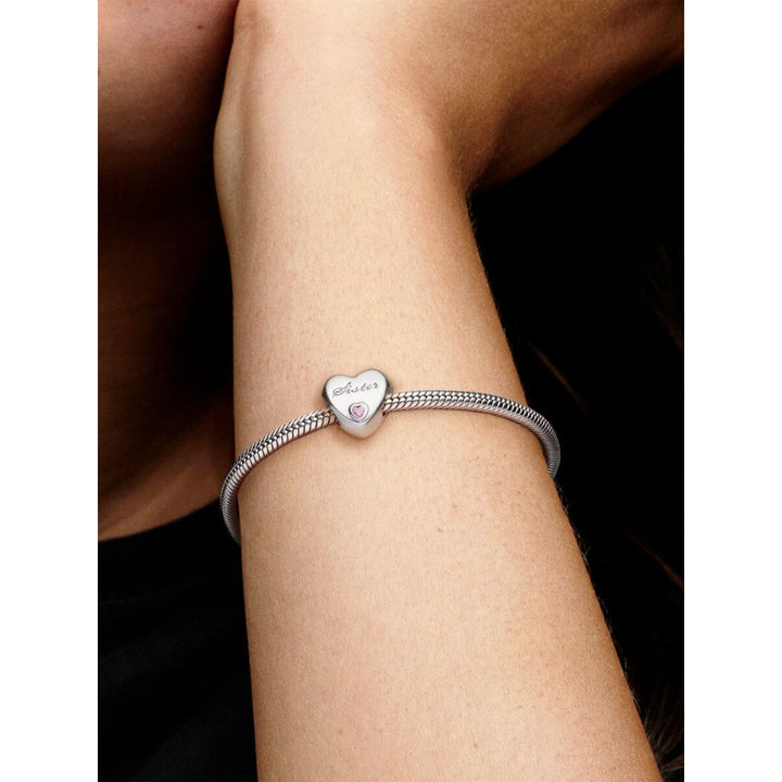 Pandora Sterling Silver Sister Heart Charm Image 2