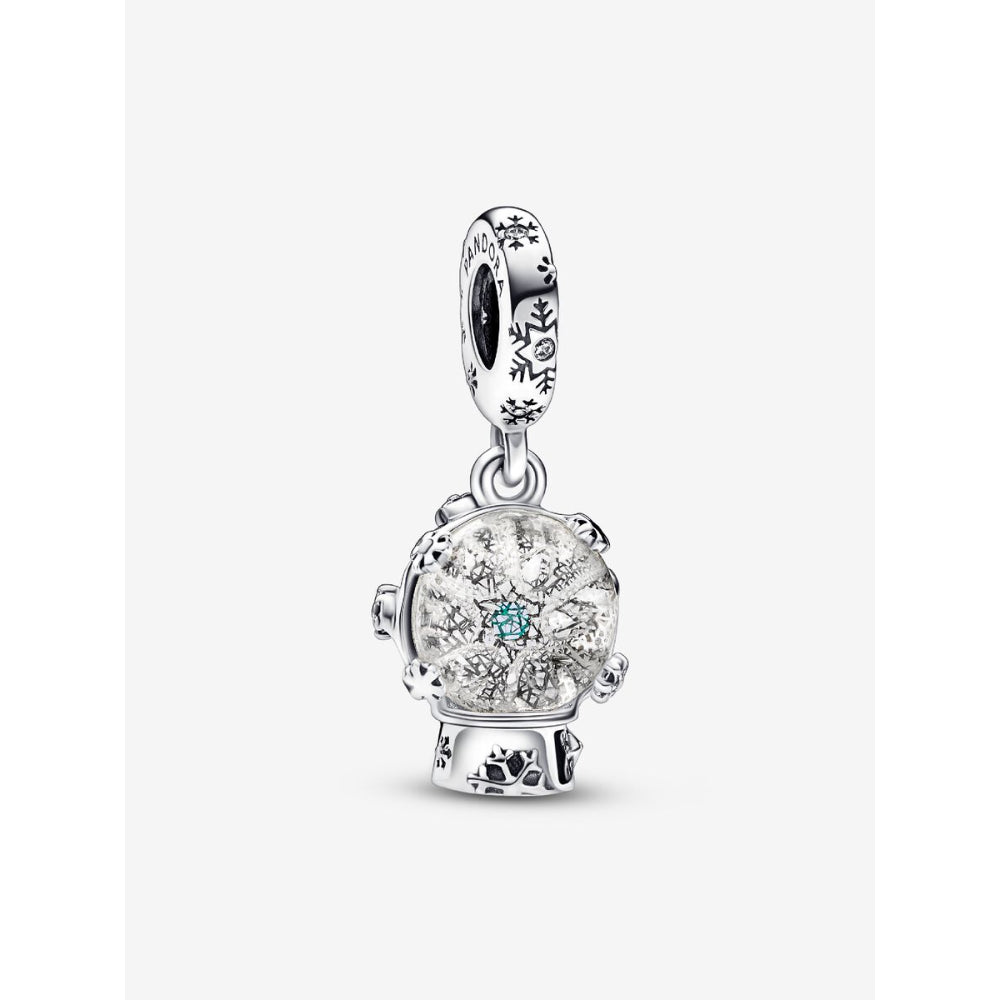 Pandora Sterling Silver Snowflake Snowglobe Dangle Charm Image 1