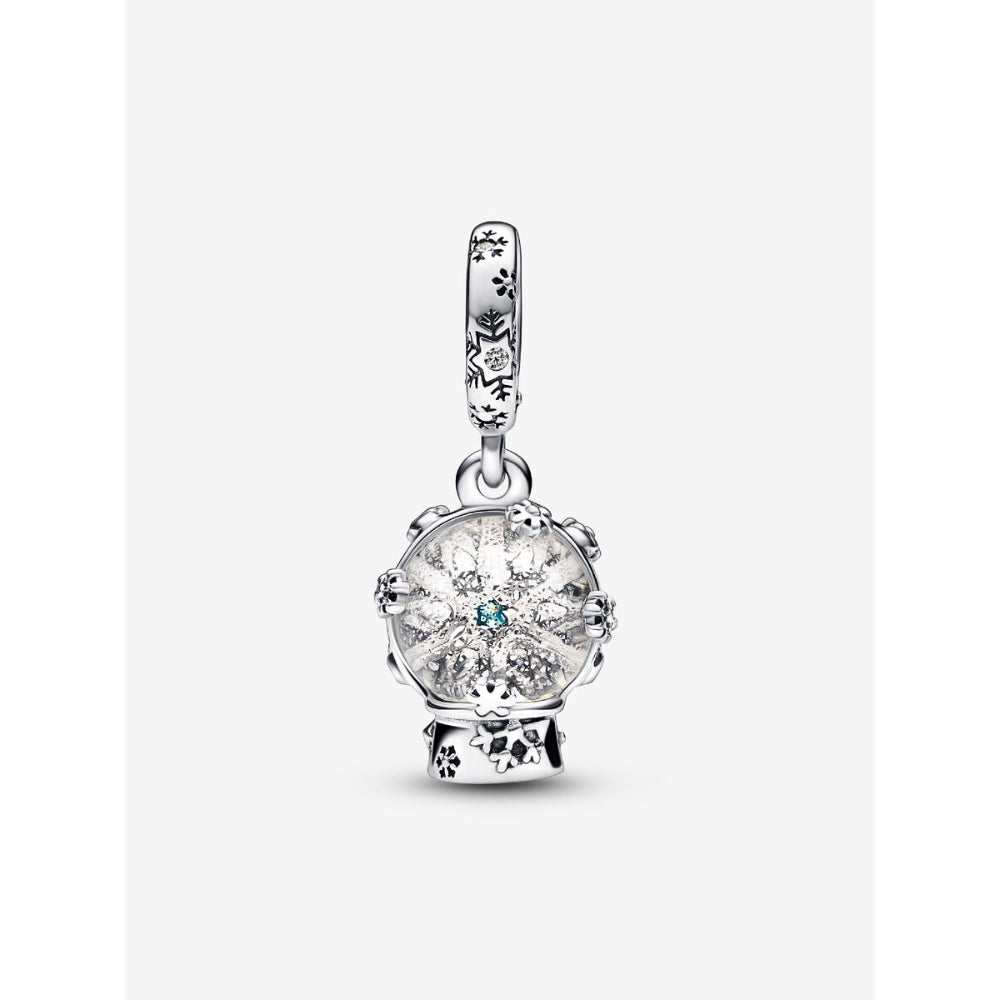 Pandora Sterling Silver Snowflake Snowglobe Dangle Charm Image 4