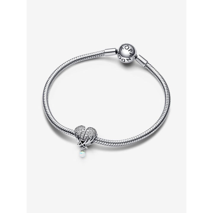 Pandora Sterling Silver Sparkling Angel Wings & Heart Charm Image 4