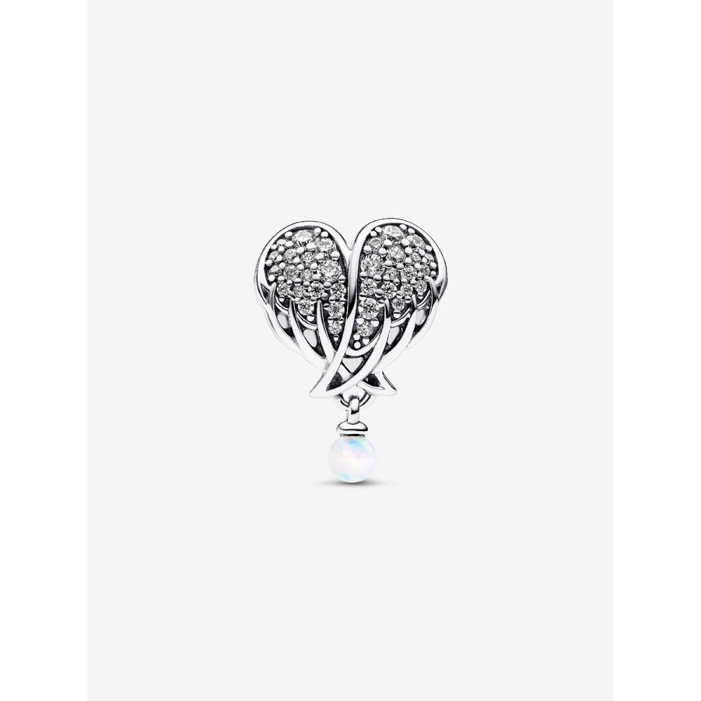 Pandora Sterling Silver Sparkling Angel Wings & Heart Charm Image 5