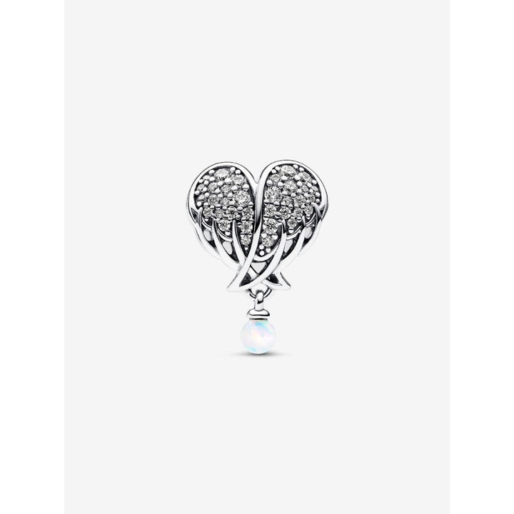 Pandora Sterling Silver Sparkling Angel Wings & Heart Charm Image 5