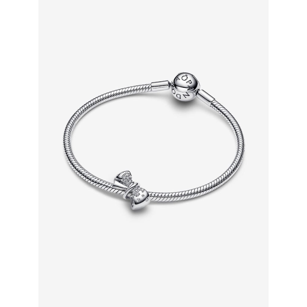 Pandora Sterling Silver Sparkling Bow Charm Image 4