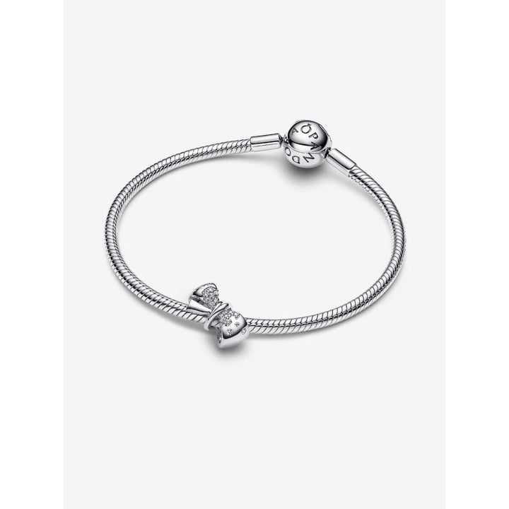 Pandora Sterling Silver Sparkling Bow Charm Image 4