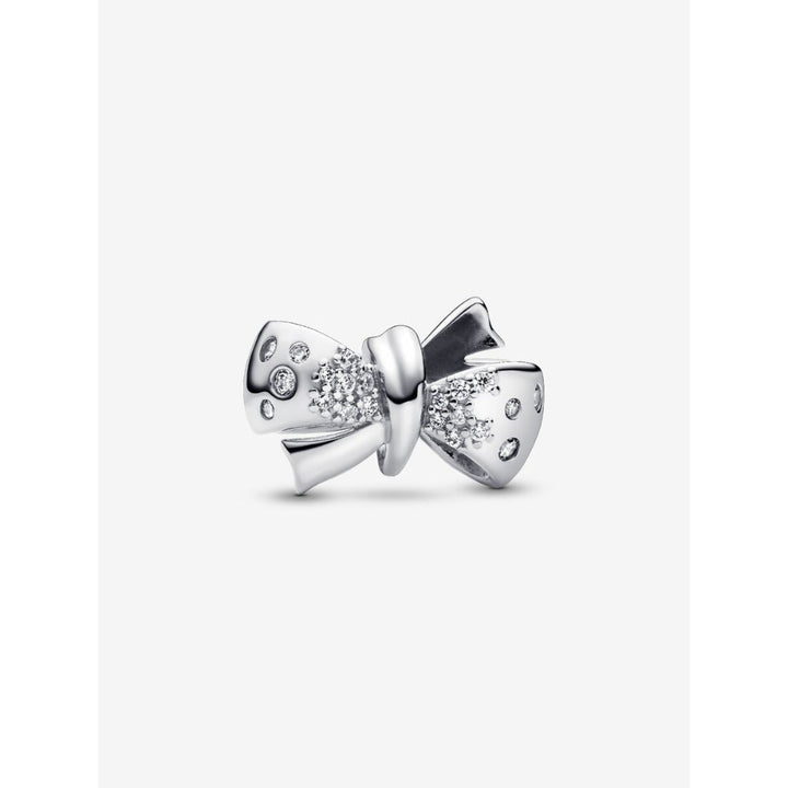 Pandora Sterling Silver Sparkling Bow Charm Image 1