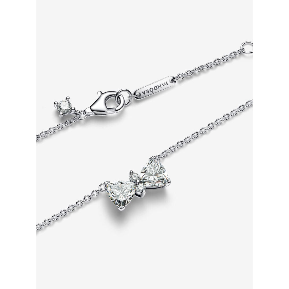 Pandora Sterling Silver Sparkling Bow Necklace Image 5