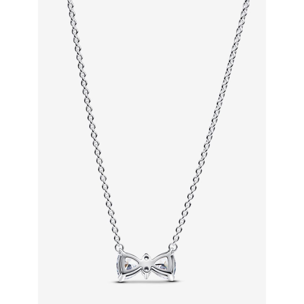 Pandora Sterling Silver Sparkling Bow Necklace Image 6