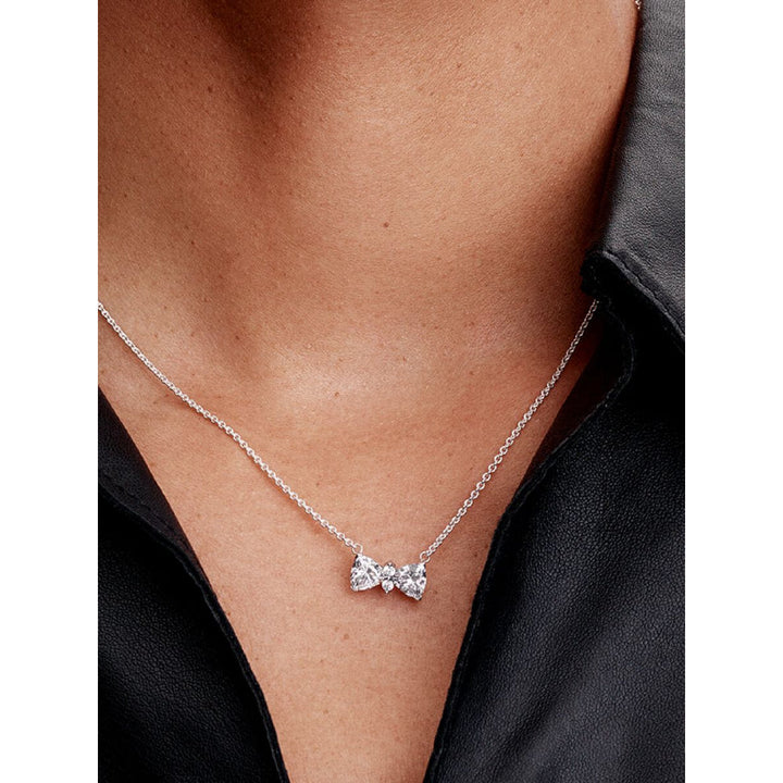 Pandora Sterling Silver Sparkling Bow Necklace Image 2