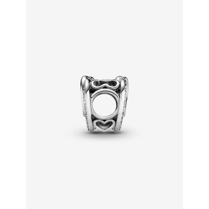 Pandora Sterling Silver Sparkling Entwined Hearts Charm Image 4