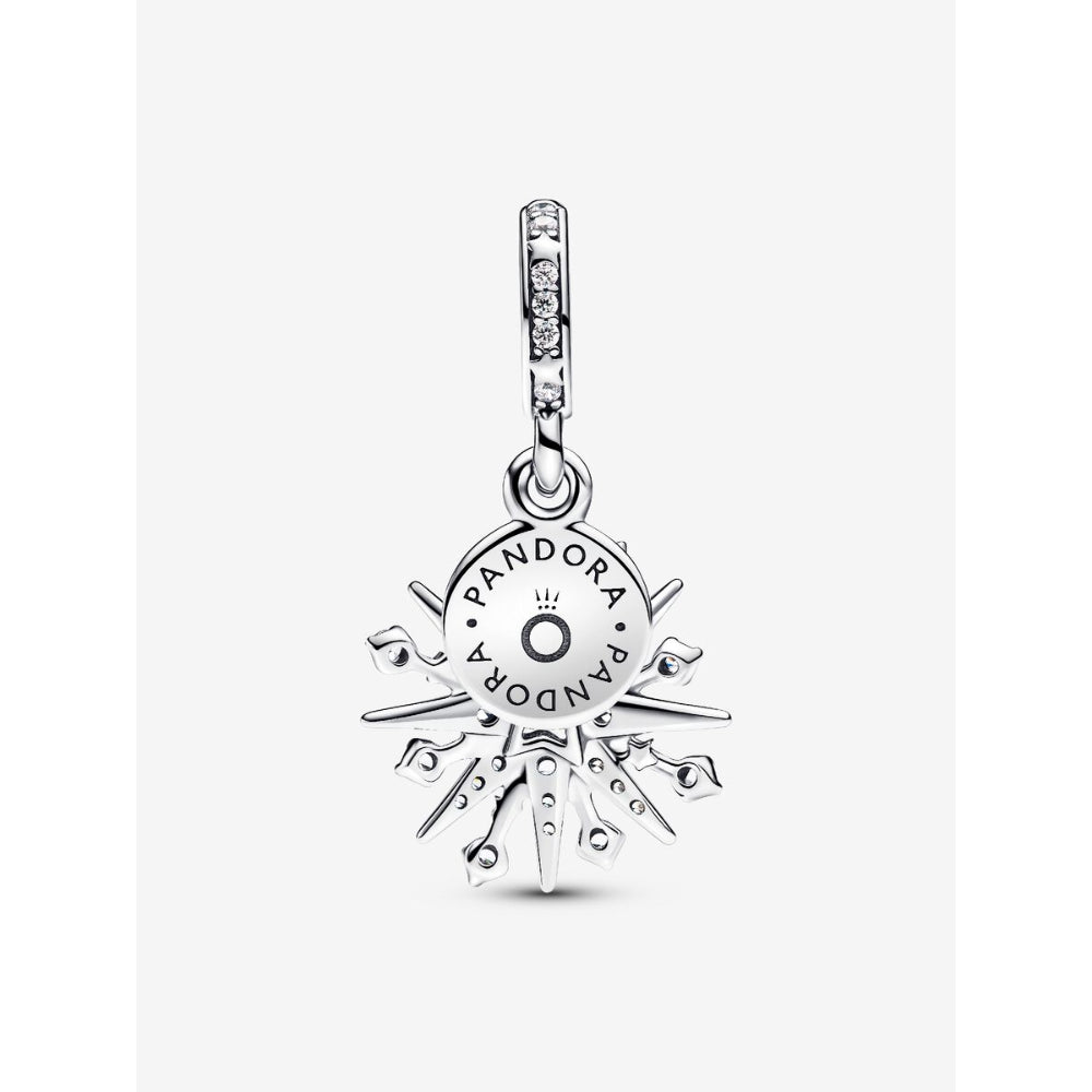 Pandora Sterling Silver Sparkling Firework Double Dangle Charm Image 4