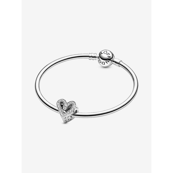 Pandora Sterling Silver Sparkling Freehand Heart Charm Image 4