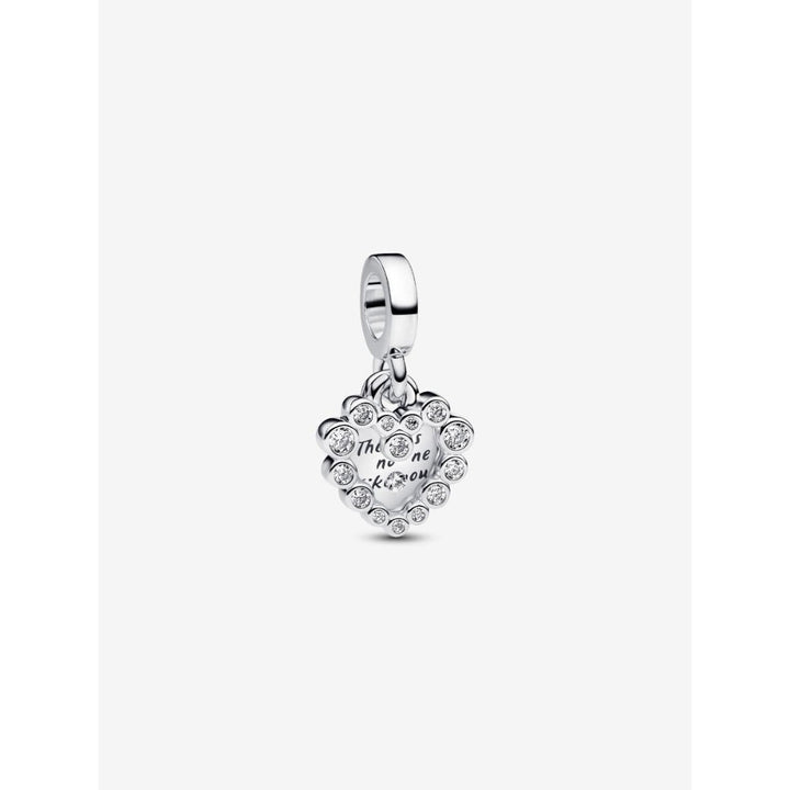 Pandora Sterling Silver Sparkling Heart Double Dangle Charm Image 1