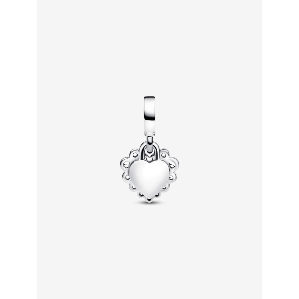 Pandora Sterling Silver Sparkling Heart Double Dangle Charm Image 5