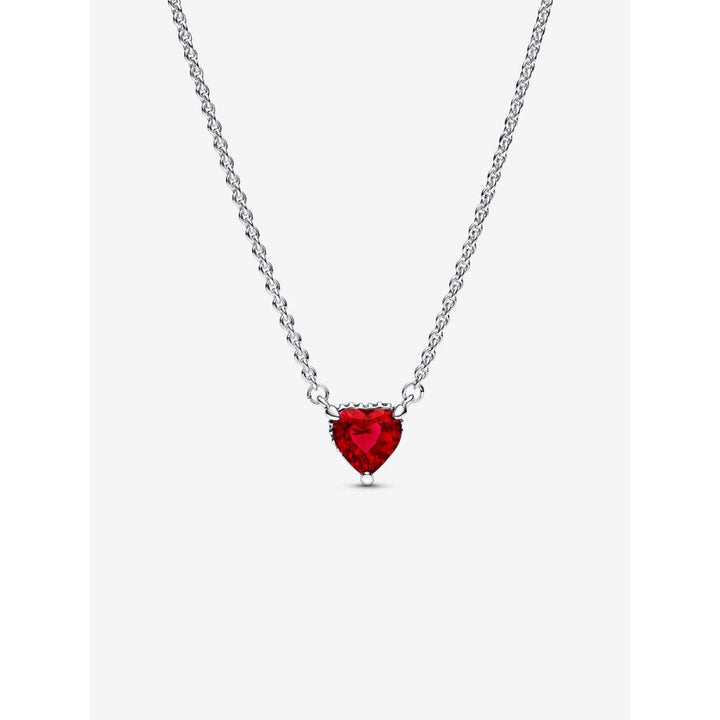 Pandora Sterling Silver Sparkling Heart Halo Pendant Collier Necklace Image 1