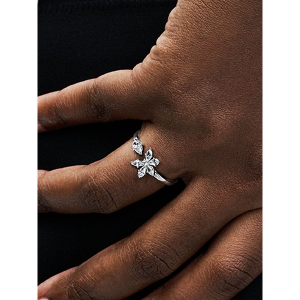 Pandora Sterling Silver Sparkling Herbarium Cluster Open Ring Image 2