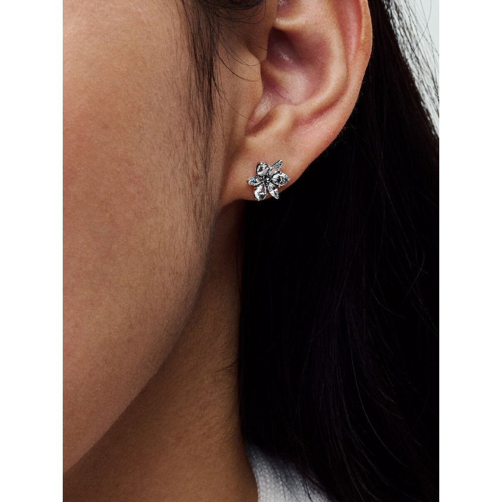 Pandora Sterling Silver Sparkling Herbarium Cluster Stud Earrings Image 2