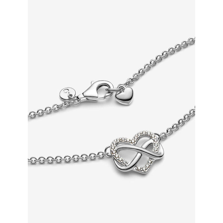 Pandora Sterling Silver Sparkling Infinity Heart Collier Necklace Image 2