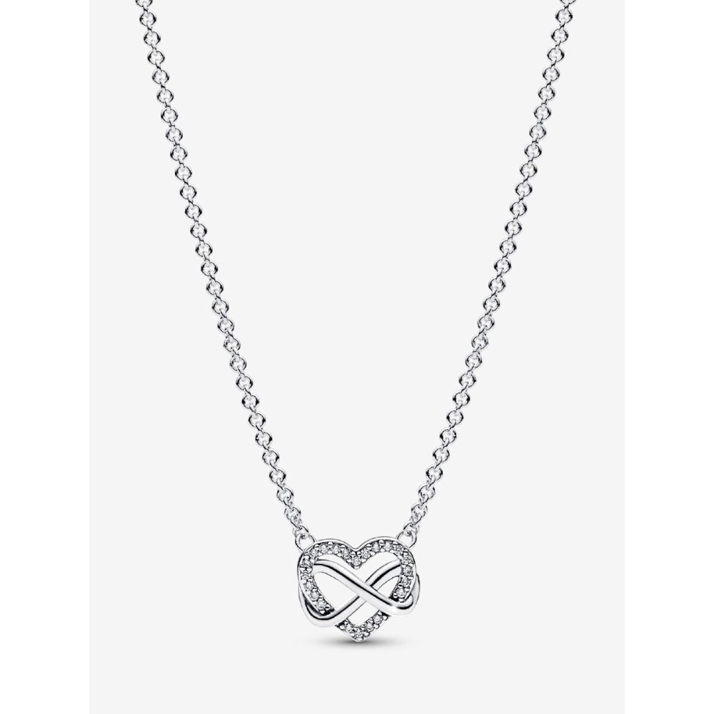Pandora Sterling Silver Sparkling Infinity Heart Collier Necklace Image 1