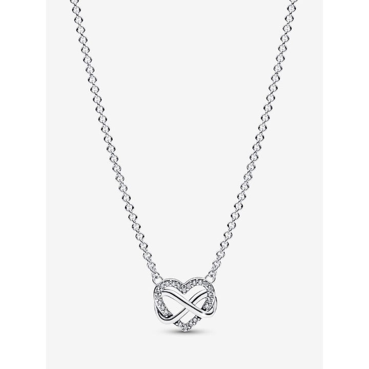Pandora Sterling Silver Sparkling Infinity Heart Collier Necklace Image 1