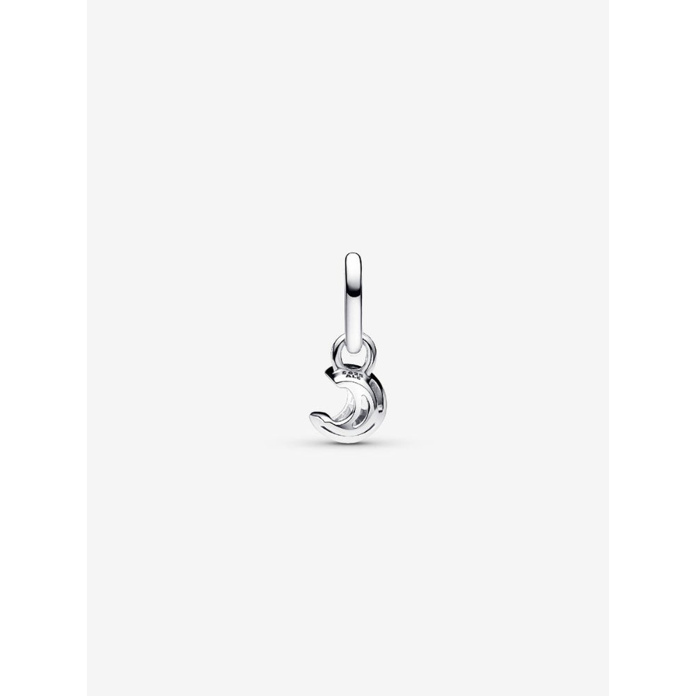 Pandora Sterling Silver Sparkling Moon Mini Dangle Charm Image 5