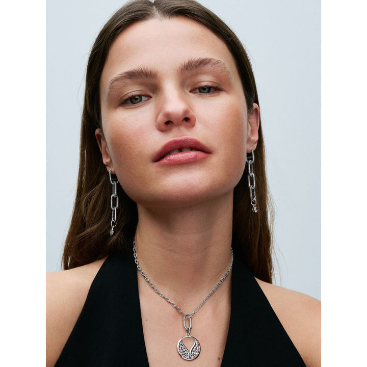 Pandora Sterling Silver Sparkling Moon Mini Dangle Charm Image 3
