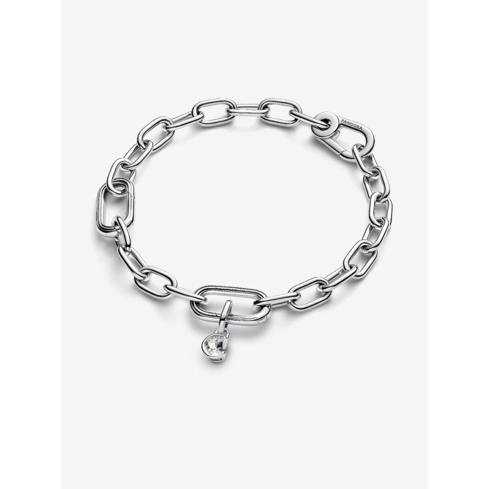 Pandora Sterling Silver Sparkling Moon Mini Dangle Charm Image 6