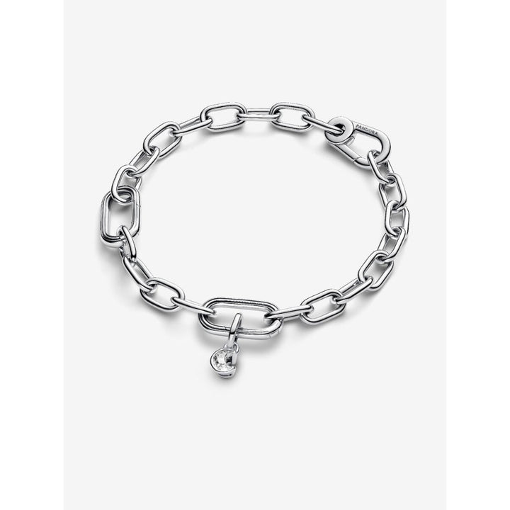 Pandora Sterling Silver Sparkling Moon Mini Dangle Charm Image 6