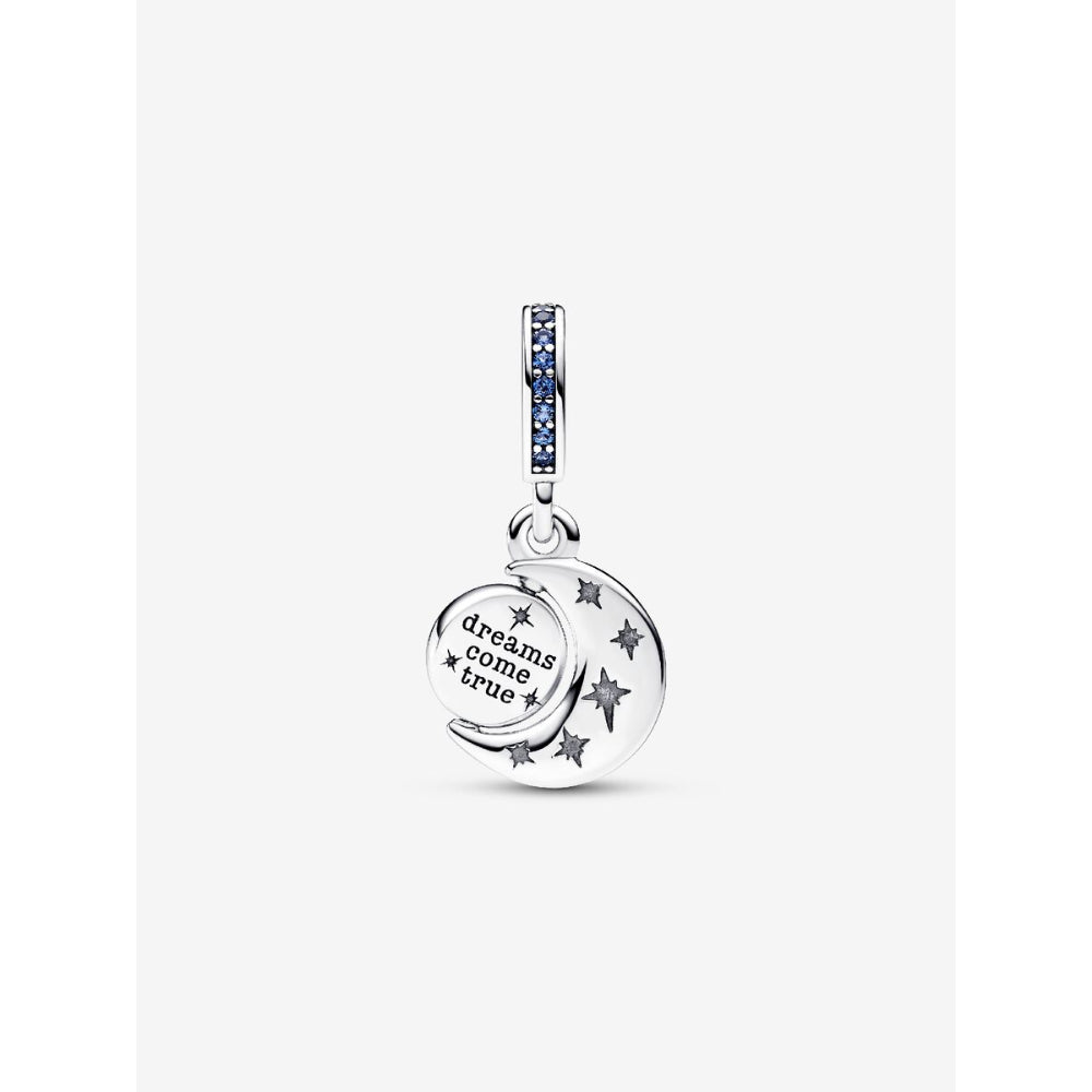 Pandora Sterling Silver Sparkling Moon Spinning Dangle Charm Image 5