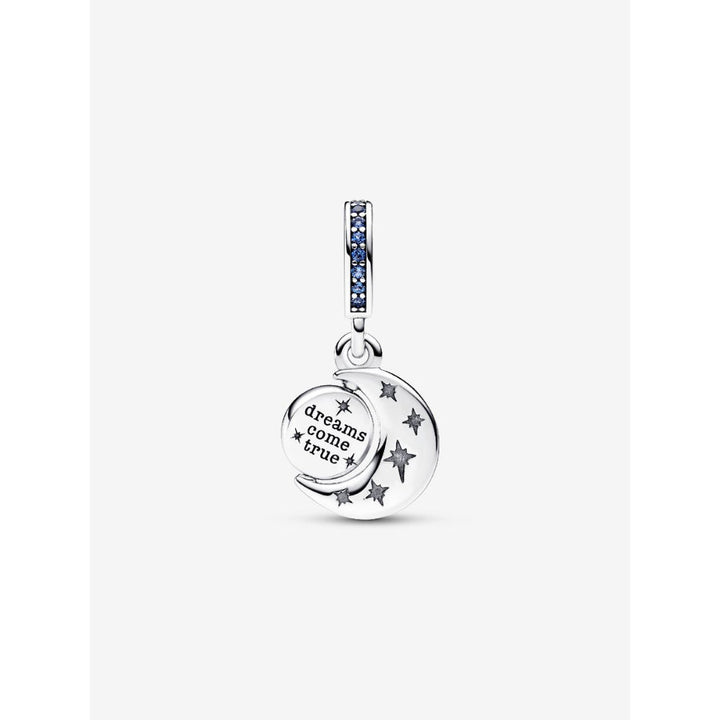 Pandora Sterling Silver Sparkling Moon Spinning Dangle Charm Image 5