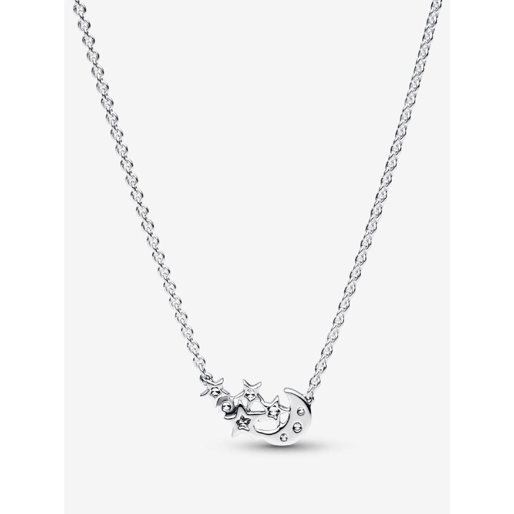Pandora Sterling Silver Sparkling Moon & Star Collier Necklace Image 4