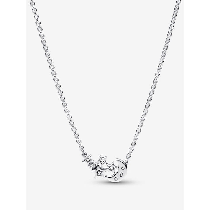 Pandora Sterling Silver Sparkling Moon & Star Collier Necklace Image 4