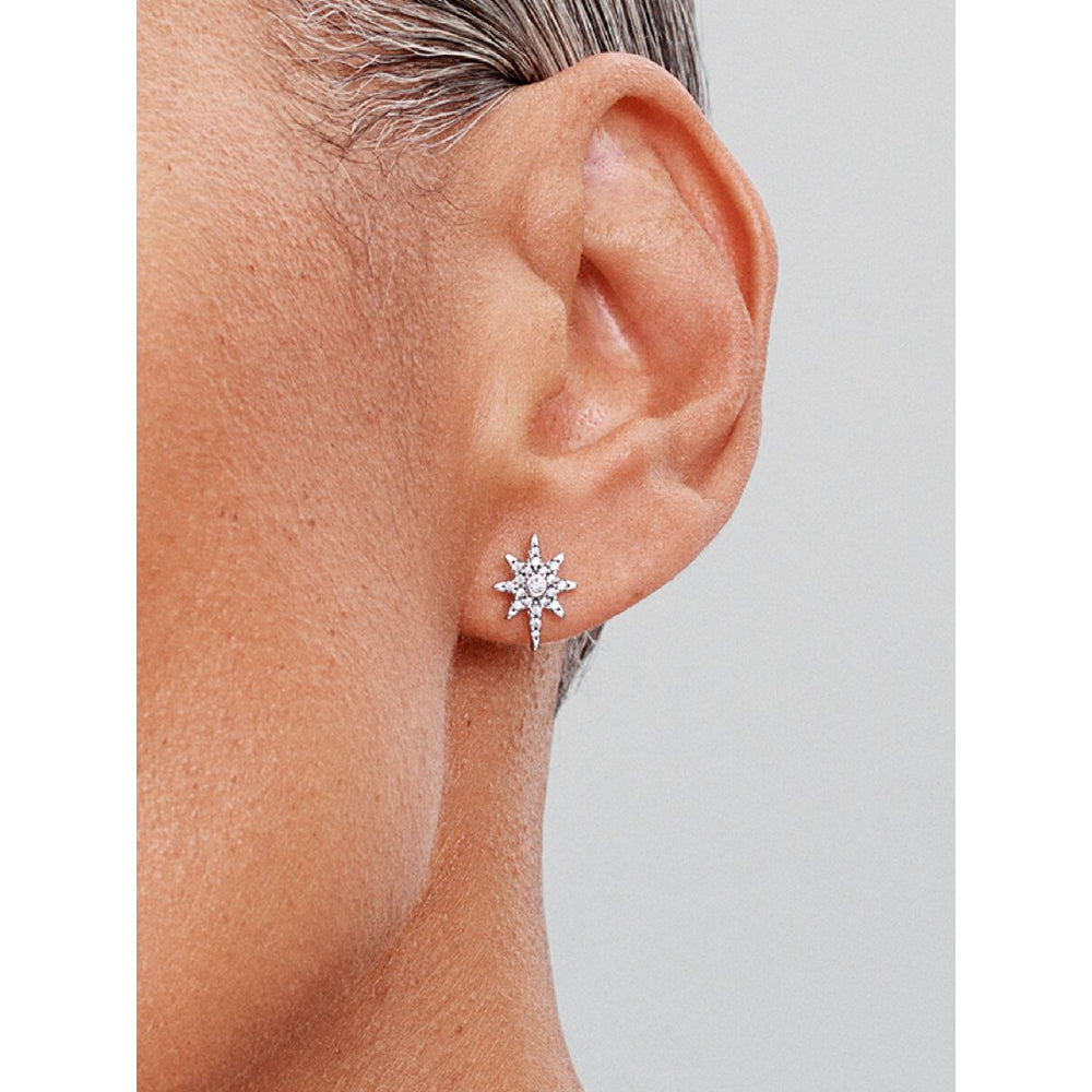 Pandora Sterling Silver Sparkling North Star Stud Earrings Image 2