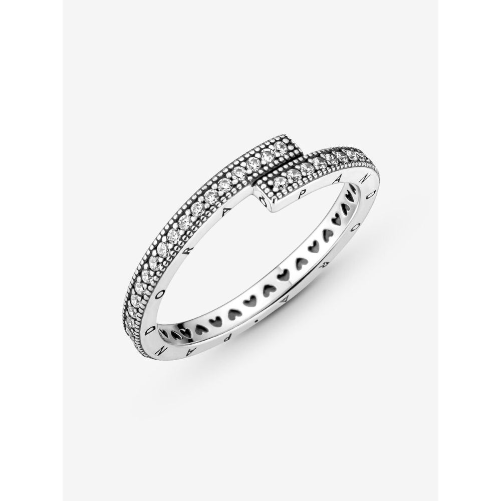 Pandora Sterling Silver Sparkling Overlapping Ring Image 3