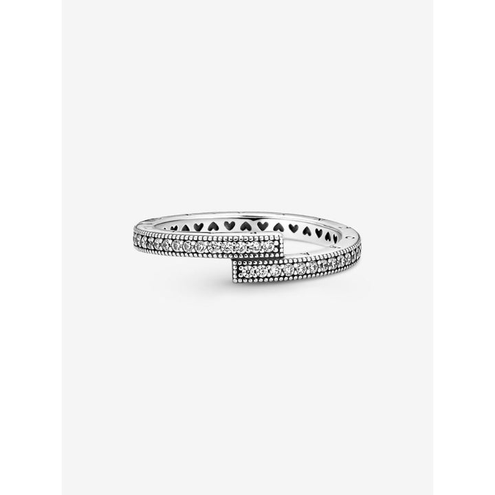 Pandora Sterling Silver Sparkling Overlapping Ring Image 4
