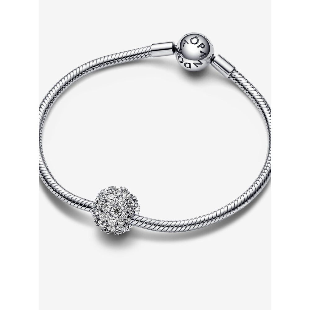 Pandora Sterling Silver Sparkling Pave Round Charm Image 5