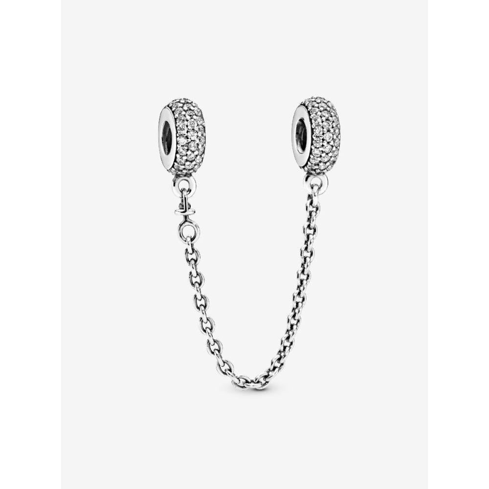 Pandora Sterling Silver Sparkling Pave Safety Chain Charm Image 1