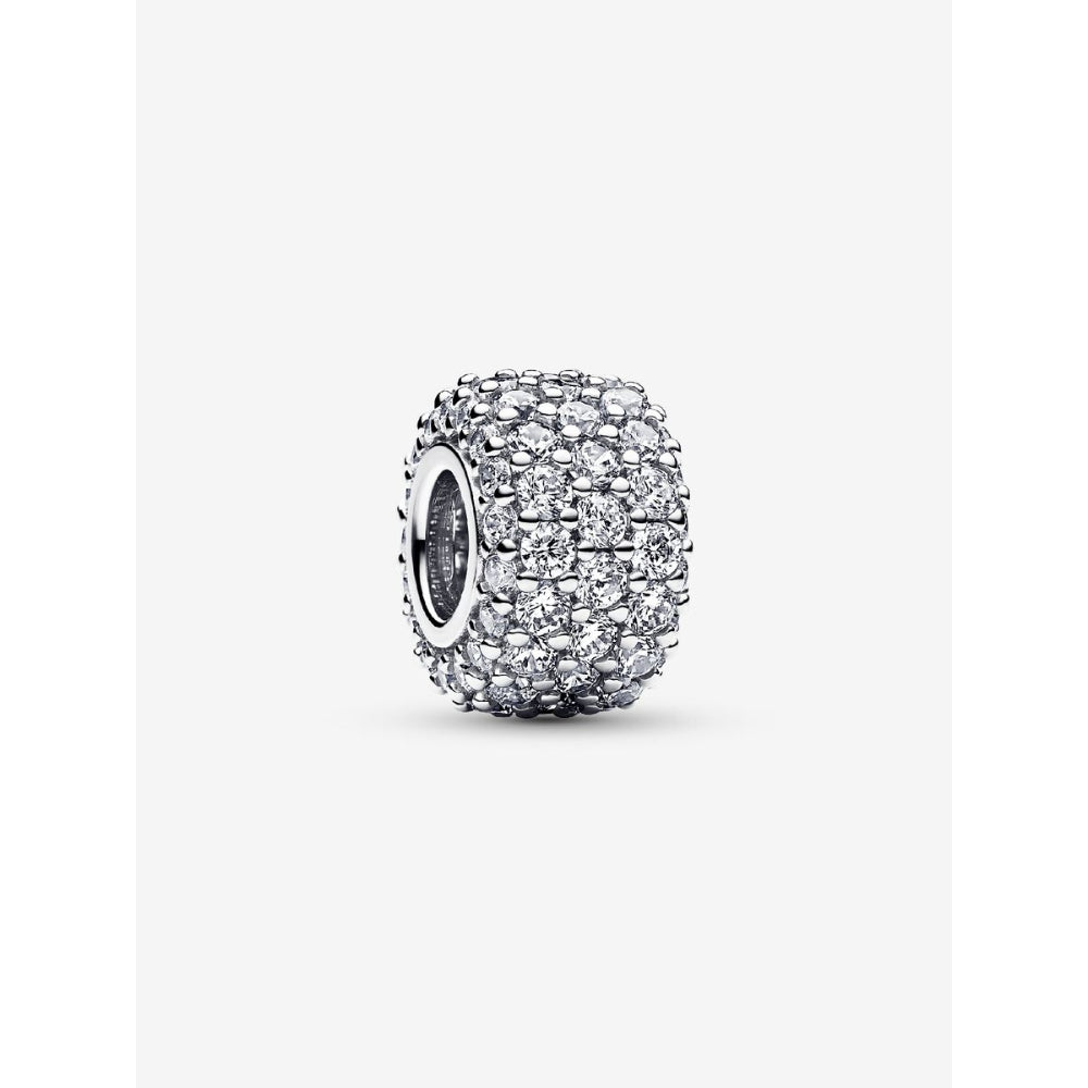 Pandora Sterling Silver Sparkling Pave Triple - Row Charm Image 1