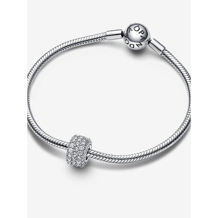Pandora Sterling Silver Sparkling Pave Triple - Row Charm Image 5