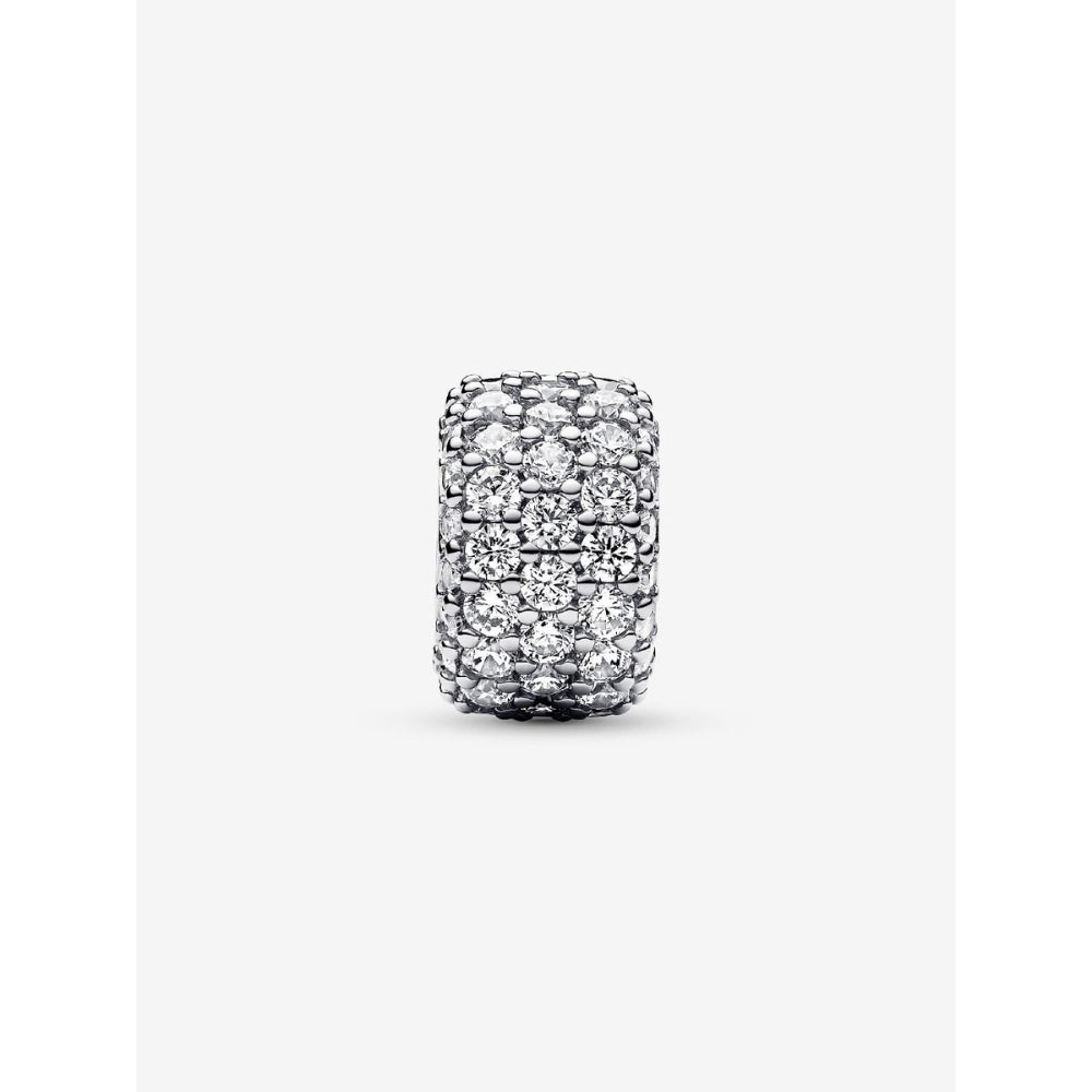 Pandora Sterling Silver Sparkling Pave Triple - Row Charm Image 6
