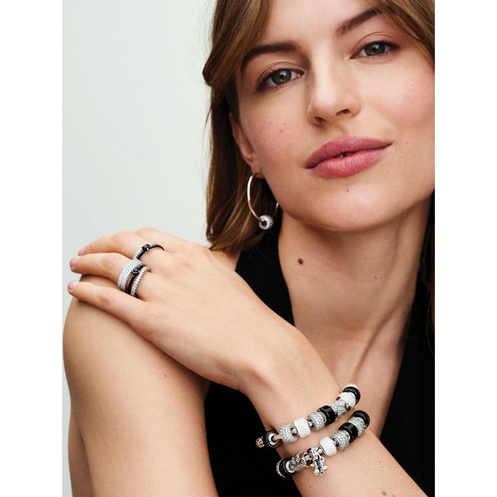 Pandora Sterling Silver Sparkling Paw Print Charm Image 4