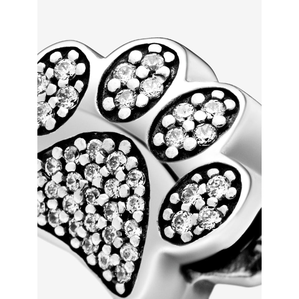 Pandora Sterling Silver Sparkling Paw Print Charm Image 7