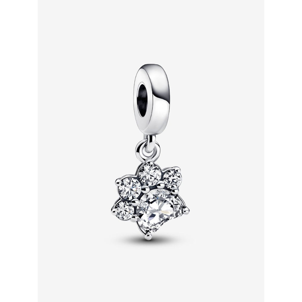 Pandora Sterling Silver Sparkling Pet Paw Print Dangle Charm Image 1