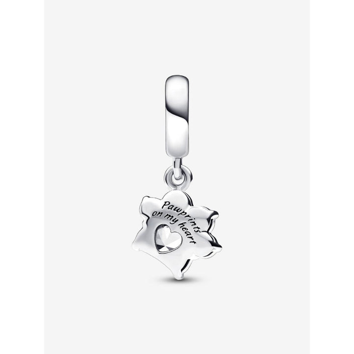 Pandora Sterling Silver Sparkling Pet Paw Print Dangle Charm Image 4