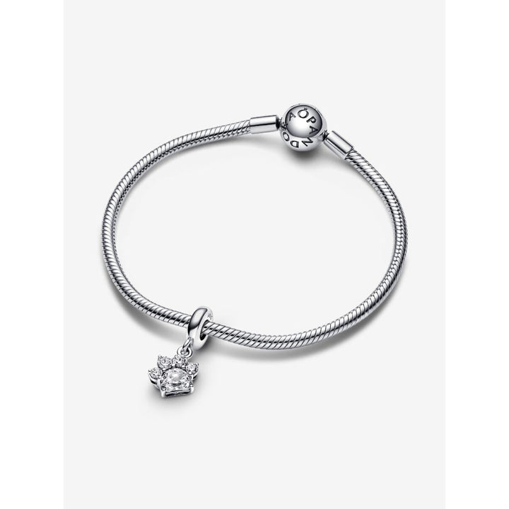 Pandora Sterling Silver Sparkling Pet Paw Print Dangle Charm Image 5