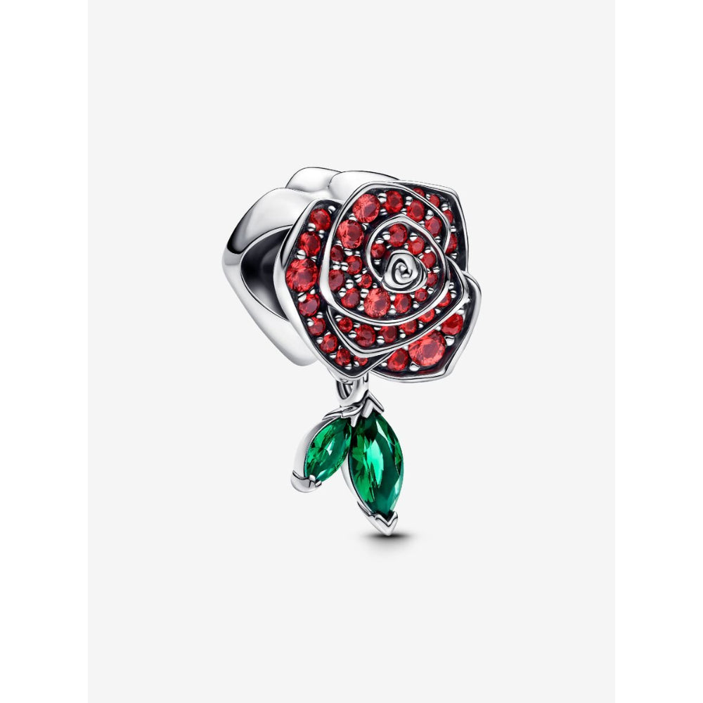 Pandora Sterling Silver Sparkling Rose In Bloom Charm Image 1