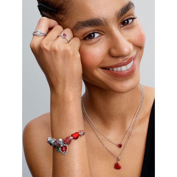 Pandora Sterling Silver Sparkling Rose In Bloom Charm Image 4