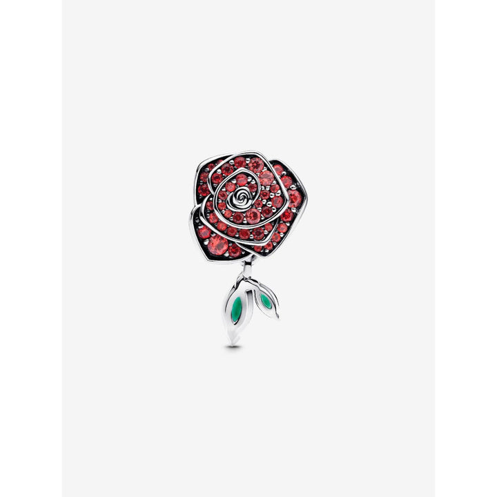Pandora Sterling Silver Sparkling Rose In Bloom Charm Image 6