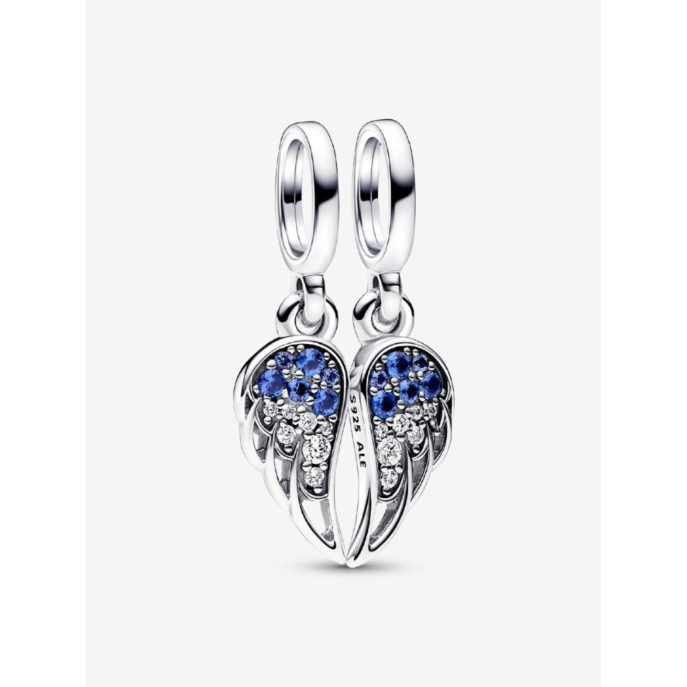 Pandora Sterling Silver Sparkling Splitable Angel Wings Dangle Charm Image 1