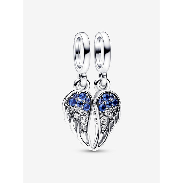 Pandora Sterling Silver Sparkling Splitable Angel Wings Dangle Charm Image 1